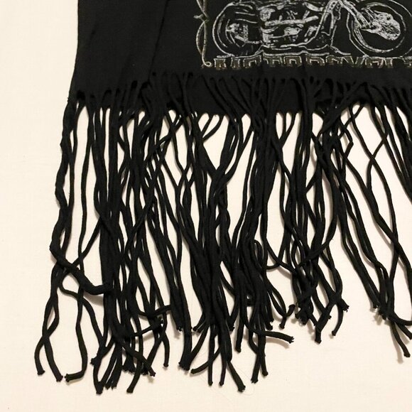 Forever 21 Biker Fringed Crop Tshirt Womens Size Small Motorcycle Shirt - Picture 7 of 15